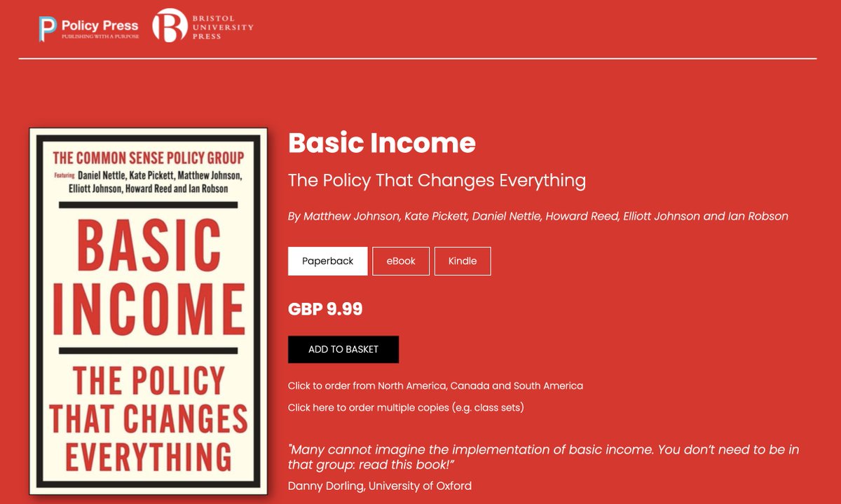 acemaxx's tweet image. A new #book: #BasicIncome – The Policy That Changes Everything by Matthew Johnson &amp;amp; Kate Picket et al. @policypress May 27, 2025 @BrisUniPress 
policy.bristoluniversitypress.co.uk/trade/basic-in…