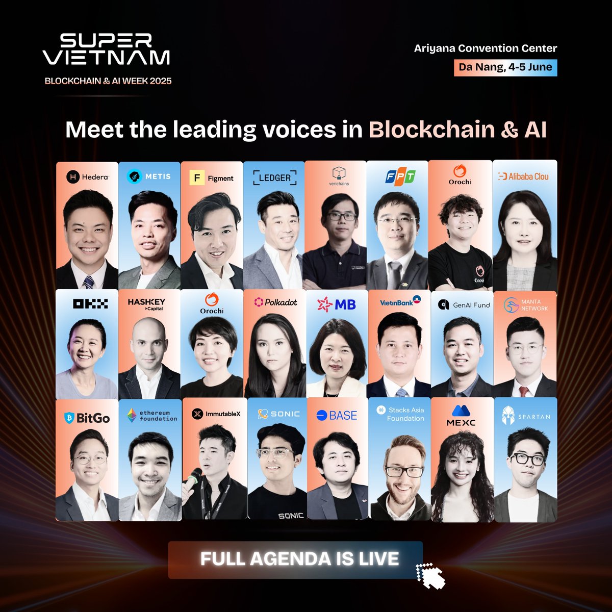 SUPER VIETNAM 2025 🇻🇳 | Blockchain & AI Week (@super_vietnam) on Twitter photo 🚨 SuperVietnam 2025 Conference Agenda is LIVE! 🚨
📅 June 4–5 | 📍 Da Nang | 🌐 Blockchain | AI | Web3 | GameFi
Explore the two-day conference that brings together global leaders and innovators in emerging tech: supervietnam.com/agenda
Hear from top voices at: <a href="/alibaba_cloud/">Alibaba Cloud</a> 🚨 SuperVietnam 2025 Conference Agenda is LIVE! 🚨
📅 June 4–5 | 📍 Da Nang | 🌐 Blockchain | AI | Web3 | GameFi
Explore the two-day conference that brings together global leaders and innovators in emerging tech: supervietnam.com/agenda
Hear from top voices at: <a href="/alibaba_cloud/">Alibaba Cloud</a>