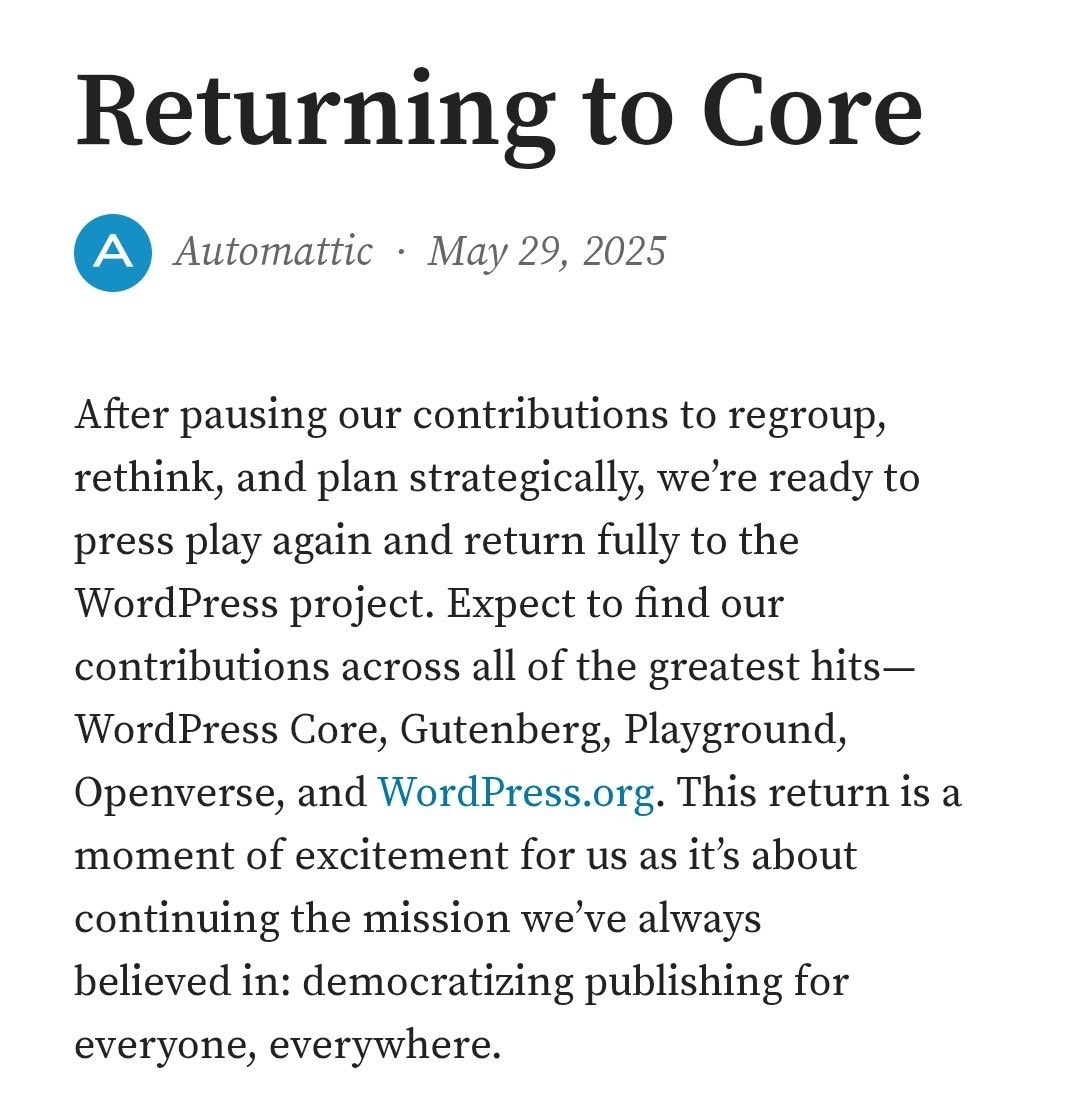 Jaed Mosharraf | WordPress Plugin Developer (@jaedpro) on Twitter photo Thats a very good step and this was badly required for the entire community.
Many thanks to <a href="/automattic/">Automattic</a> and <a href="/photomatt/">Matt Mullenweg</a>
#WordPress #opensource Thats a very good step and this was badly required for the entire community.
Many thanks to <a href="/automattic/">Automattic</a> and <a href="/photomatt/">Matt Mullenweg</a>
#WordPress #opensource