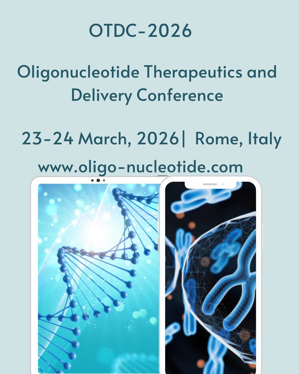 Join us on the 23 March, 2026 at Rome, Italy for the 
OTDC 2026
Oligonucleotide Therapeutics and Delivery Conference

Details: oligo-nucleotide.com