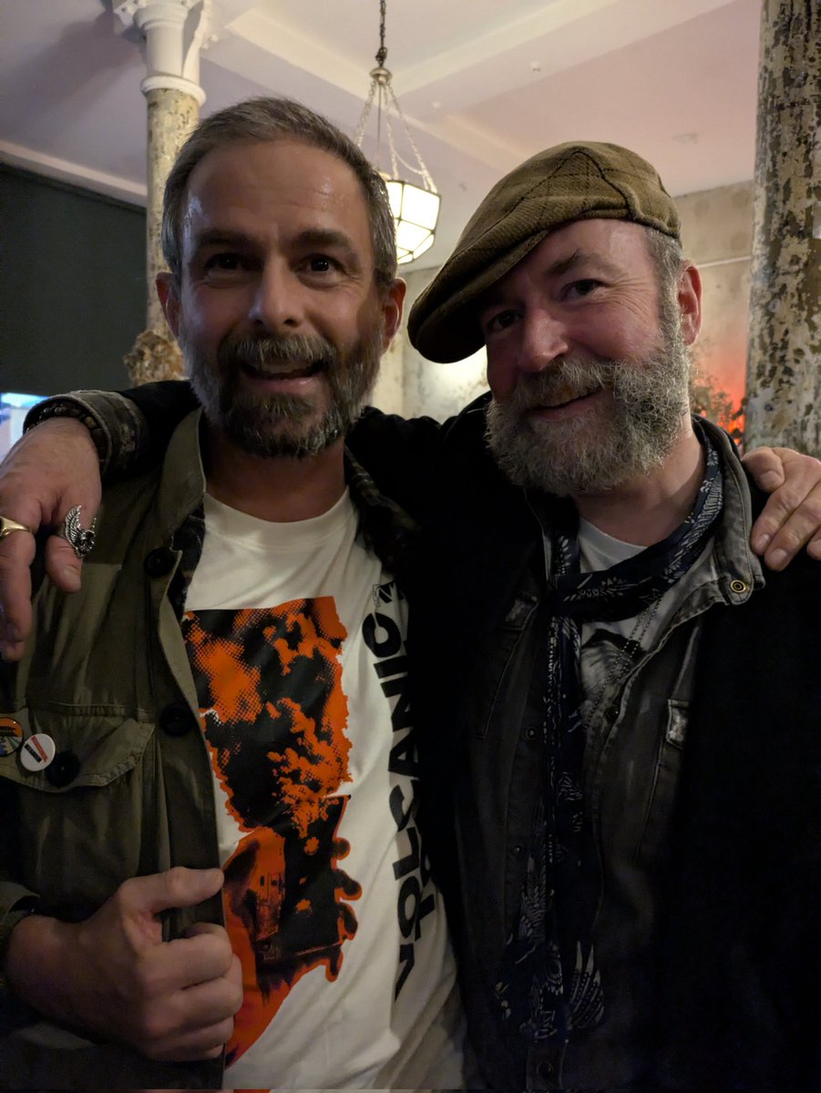 Toby Jeffries (@errantfrequency) on Twitter photo Last night in Manchester: <a href="/reversediorama/">David Keenan</a> celebrating 'Volcanic Tongue'. T-shirt of choice care of <a href="/weare1of100/">1 of 100</a>. Great to finally meet <a href="/jeffprad1/">@jeffprad 🏴☠️</a>, too! Last night in Manchester: <a href="/reversediorama/">David Keenan</a> celebrating 'Volcanic Tongue'. T-shirt of choice care of <a href="/weare1of100/">1 of 100</a>. Great to finally meet <a href="/jeffprad1/">@jeffprad 🏴☠️</a>, too!
