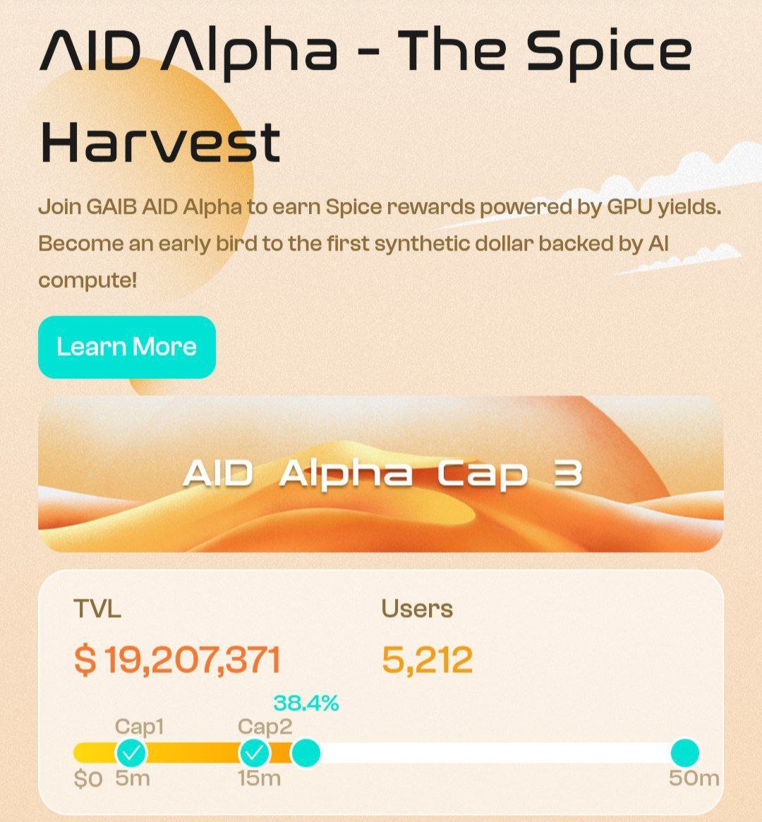 🚨 New 5x Airdrop for Stablecoin Holders!

This one’s if you have idle USDT, USDC, or DAI sitting around.

💡 What’s This?
GAIB is building an AI x Crypto platform ~ real GPU yield, onchain.
Now they’re running an Alpha Airdrop with 5x bonus points for early stakers.

1️⃣ Go-To