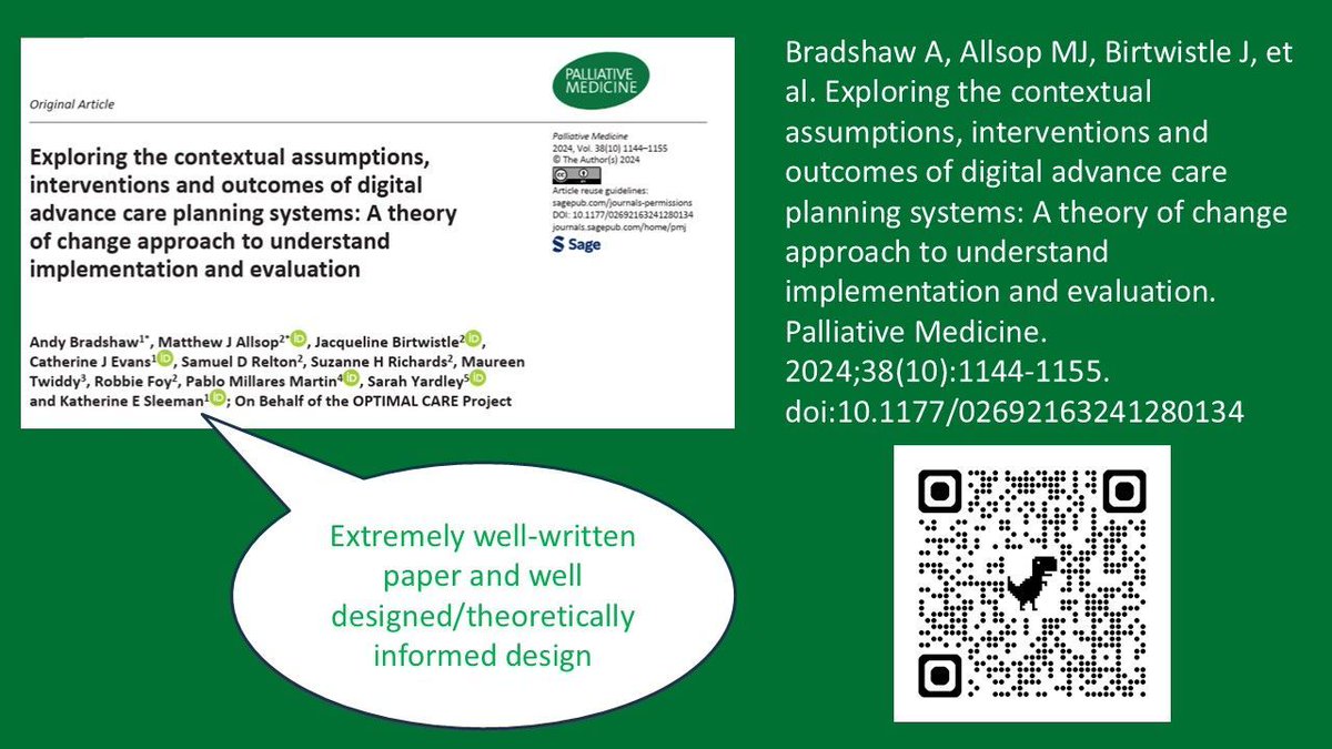 Congratulations to Matthew Allsop and colleagues for the award of Palliative Medicine 'Paper of the Year' awarded today at #EAPC2025. Very well done for an excellent paper. #hpm #hapc