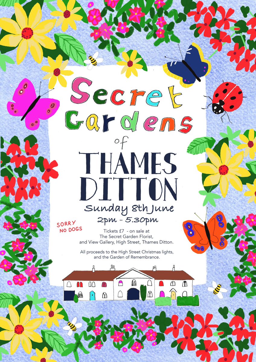 Secret Gardens of Thames Ditton is back with 15 lovely gardens to view on Sun June 8th from 2pm with teas and cakes on sale en route (cash only). Tickets £7, under-18s free, from Secret Garden and View Gifts.  Also on the day from Maybury Lodge, 24 High Street – cash only.