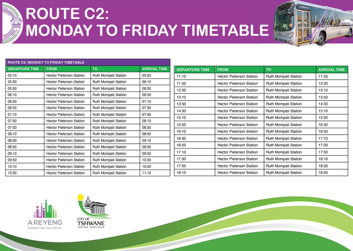 A_RE_YENG's tweet image. ✅ Monday - Sunday
✅ Monday - Friday 05:00 to 20:40
✅ Saturday:  05:20 to 19:40
✅Sundays:    05:20 to 19:20

✅Peak hours

06:00 to 08:00
15:30 to 17:00

#PlanAhead #ArriveOnTime