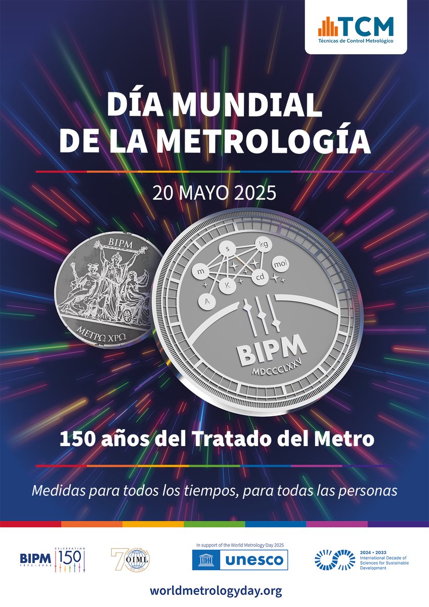 🎉🌍 ¡𝗖𝗲𝗹𝗲𝗯𝗿𝗮 𝗰𝗼𝗻 𝗧𝗖𝗠 𝗲𝗹 𝘀𝗼𝗿𝘁𝗲𝗼 𝗽𝗼𝗿 𝗲𝗹 𝗗í𝗮 𝗠𝘂𝗻𝗱𝗶𝗮𝗹 𝗱𝗲 𝗹𝗮 𝗠𝗲𝘁𝗿𝗼𝗹𝗼𝗴í𝗮!⁣

📅 20 de mayo de 2025

Más información desde: tcmetrologia.com/blog/celebramo…
⁣
#DíaMundialDeLaMetrología #Metrología2025 #MetrologíaDigital #TCMetrología #metrologia