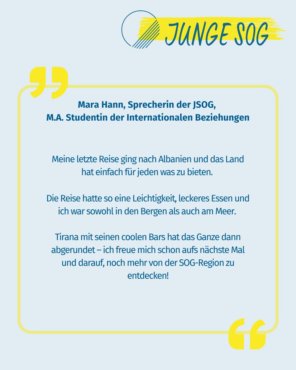 📣 Wie versprochen, stellen wir Euch heute unsere neue Sprecherin der Jungen SOG vor!

👏Wir gratulieren ihr herzlich zur Wahl im Februar 2025 und freuen uns auf ihre Impulse.

🌍 Mit viel Motivation und frischen Ideen startet Mara in ihre neue Rolle.
