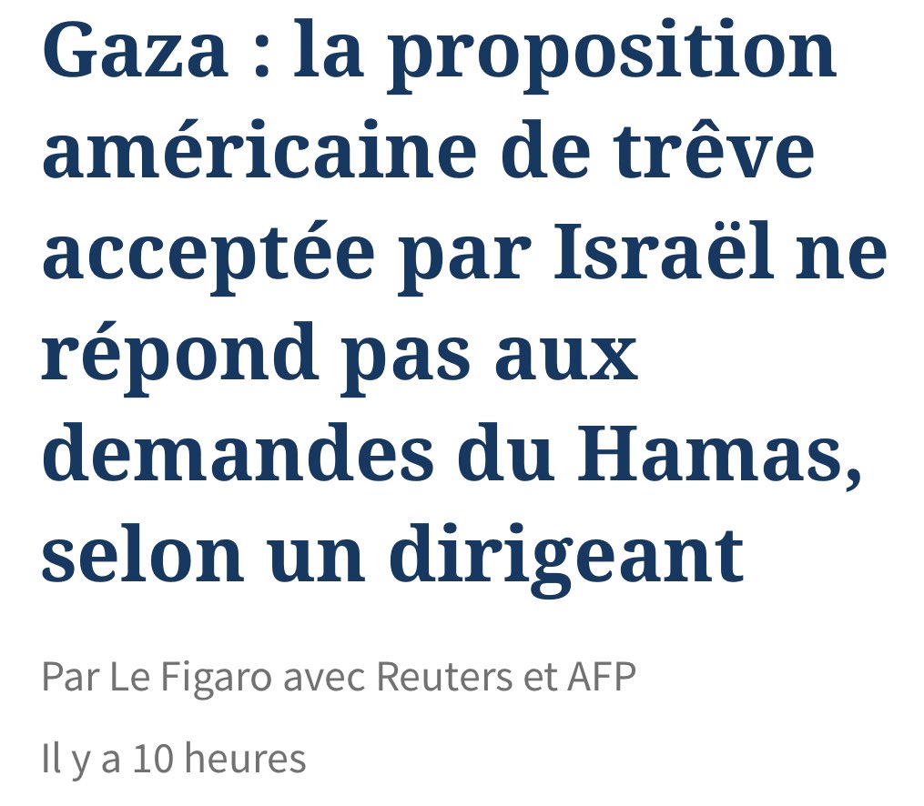 Le Hamas refuse la trêve et le cessez-le-feu
CQFD 🤷🏻‍♂️