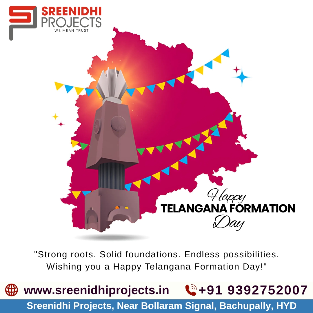Sreenidhi108's tweet photo. 🎉 Sreenidhi Projects wishes everyone a Happy Telangana Formation Day! 🌸 Honoring 11 years of pride, progress, and people power. 🚀

#JayaTelangana #TelanganaFormationDay #SreenidhiProjects #BuildingTheFuture https://t.co/qXIcN9GUYr