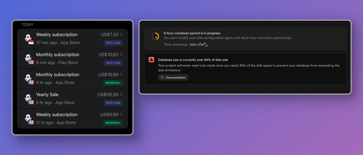 A $100–$300 mistake (+ incoming 1⭐ reviews).

At 5AM local time, my Supabase disk hit full capacity.
The database went into read-only mode no writes.
Autoscaling? Frozen for 6+ hours.

During that time, my app couldn’t onboard new users, even though TikTok videos were still