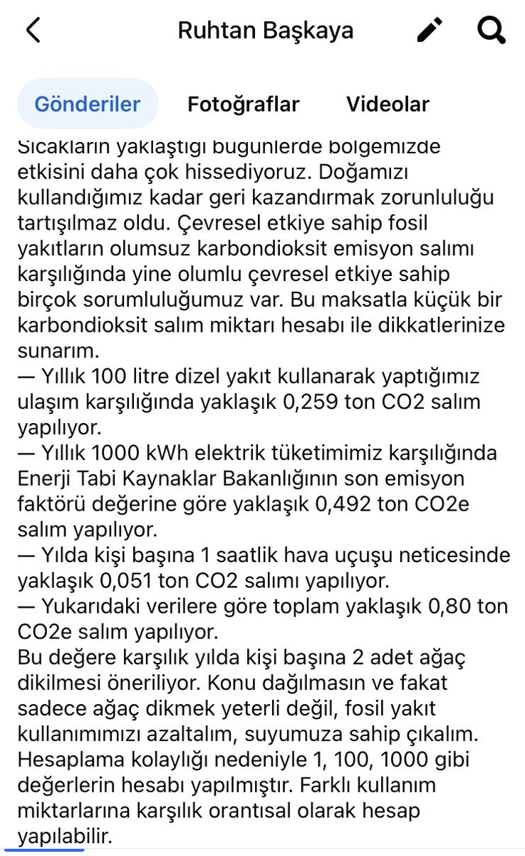 Ruhtan BAŞKAYA💎 (@drruhtan) on Twitter photo Yılda 20 000 km yol yapan kişi yaklaşık 3 ton karbon salımı yapıyor doğaya, buna karşılık yılda 8 ağaç dikerek belki dengeleyebileceğiz. #karbonsalımı Yılda 20 000 km yol yapan kişi yaklaşık 3 ton karbon salımı yapıyor doğaya, buna karşılık yılda 8 ağaç dikerek belki dengeleyebileceğiz. #karbonsalımı