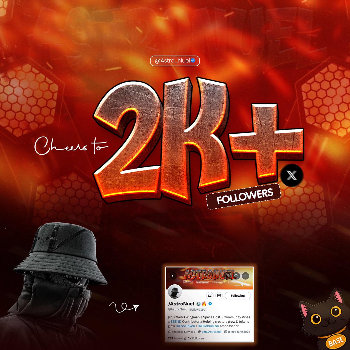 2K+ of people that found value in me… that’s wild.

Didn’t think a random dude tweeting vibes and Web3 chaos would find a whole community like this.

Thanks for rocking with me.
Every like, repost, comment, or DM — it means more than you know.

We’re just getting started. Let’s