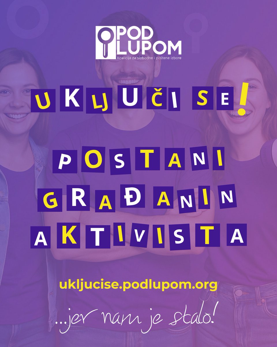 pod_lupom's tweet image. Hej, ti! 👋 Da, baš ti! 😊
Ako želiš napraviti promjenu 🔄, na pravom si mjestu ✅!
Priključi se ekipi koja pravi razliku 💪 i postani građanski aktivista/kinja 🗣️✊!
Uključi se putem obrasca 📝 na 👉 ukljucise.podlupom.org 🌐 
@eubih @SwedenBiH #francuskaubih