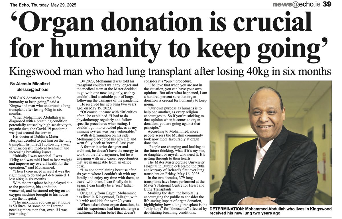 Mater Transplant (@matertransplant) on Twitter photo Organ Donation is crucial for humanity to keep going. <a href="/ILFA_Ireland/">ILFA Ireland</a> <a href="/odti_irl/">Organ Donation Transplant Ireland</a> @ishlt <a href="/ODNMteam/">ODNM-Organ Donation Nurse Manager</a> Organ Donation is crucial for humanity to keep going. <a href="/ILFA_Ireland/">ILFA Ireland</a> <a href="/odti_irl/">Organ Donation Transplant Ireland</a> @ishlt <a href="/ODNMteam/">ODNM-Organ Donation Nurse Manager</a>