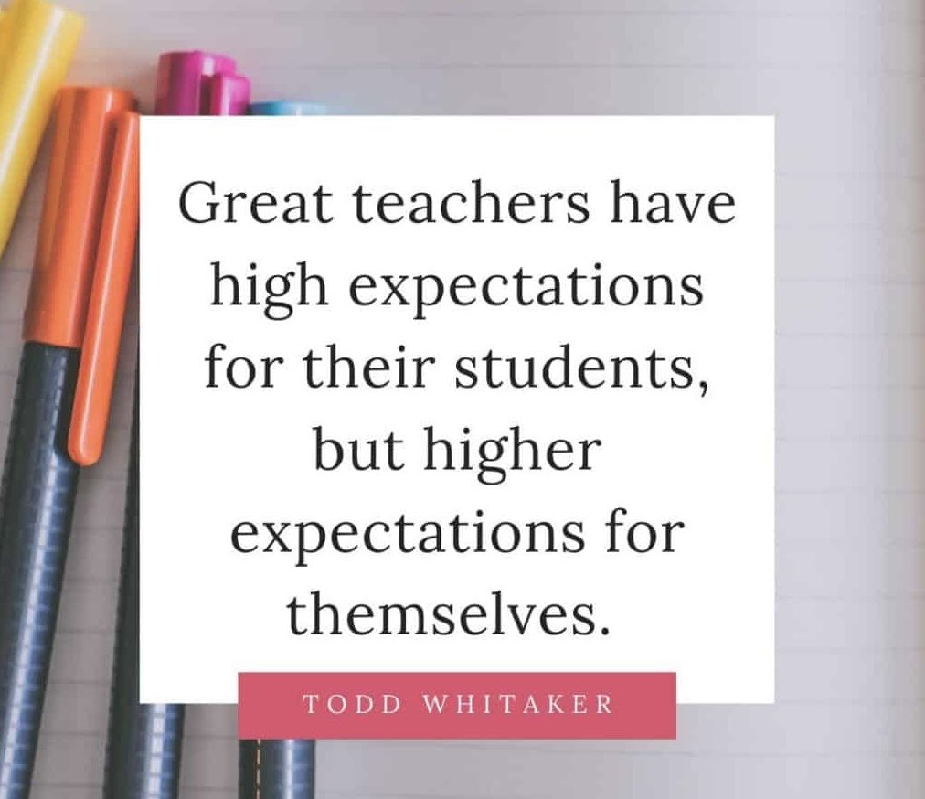 Great teachers have high expectations for their students, but higher expectations for themselves.

#education #teachers