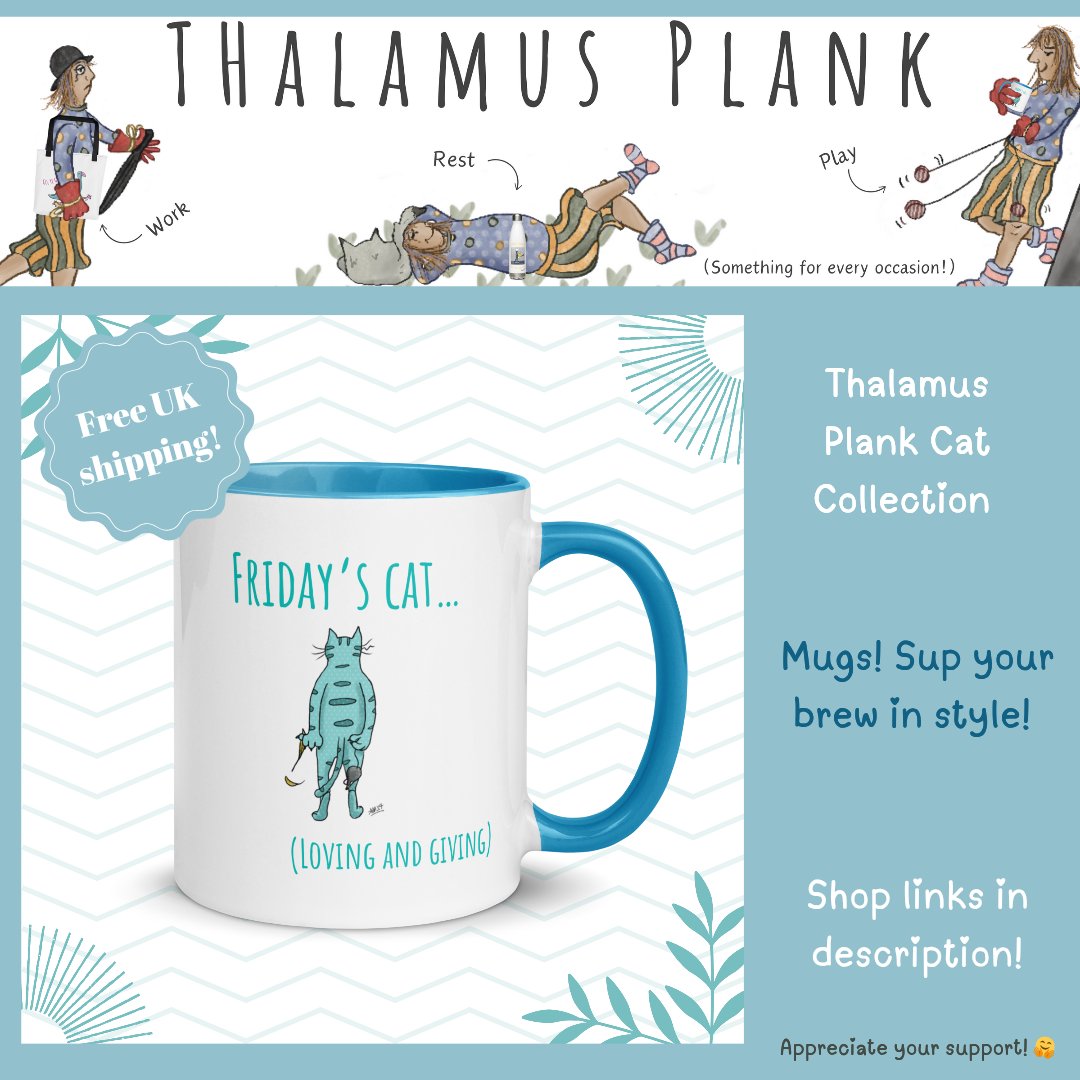 🌟🌟🌟 Featuring in the Thalamus Plank store today is.... 🥁🥁🥁
'Friday's Cat' mug from the T P Cat Collection! 

To visit my shop please click on either of the links below:
thalamusplank.co.uk
etsy.com/shop/ThalamusP…

Thank you! 🤗
#CatsOfTwitter 
#funnycats
#catmug