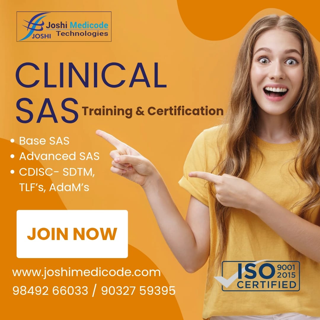 joshimedicode's tweet image. Join @joshimedicode1 Technologies for top-notch Clinical SAS training! 📊 Learn from industry pros & get certified for high-demand jobs. 
Enroll now! 
#ClinicalSAS #ExamPrep #JoshiMedicode #LimitedOffer #ClinicalSAS #HealthcareTraining #CareerAdvancement…