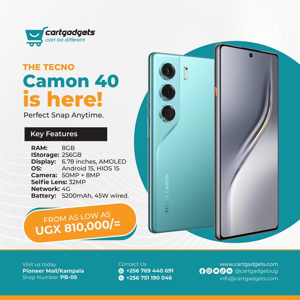 Next level performance, stunning shots, and a sleek design all in one device. Ready to upgrade your smartphone game?
 #SmartChoice #CartGadgets