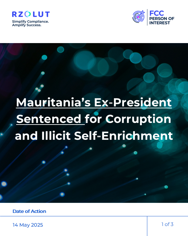 RzolutL's tweet image. On May 14, 2025, Mohamed Ould Abdel Aziz, former President of Mauritania, was sentenced to 180 months in prison and fined $3 million for abuse of power, illicit self-enrichment, and laundering public funds.

#moneylaundering #pep #adversemedia #corruption