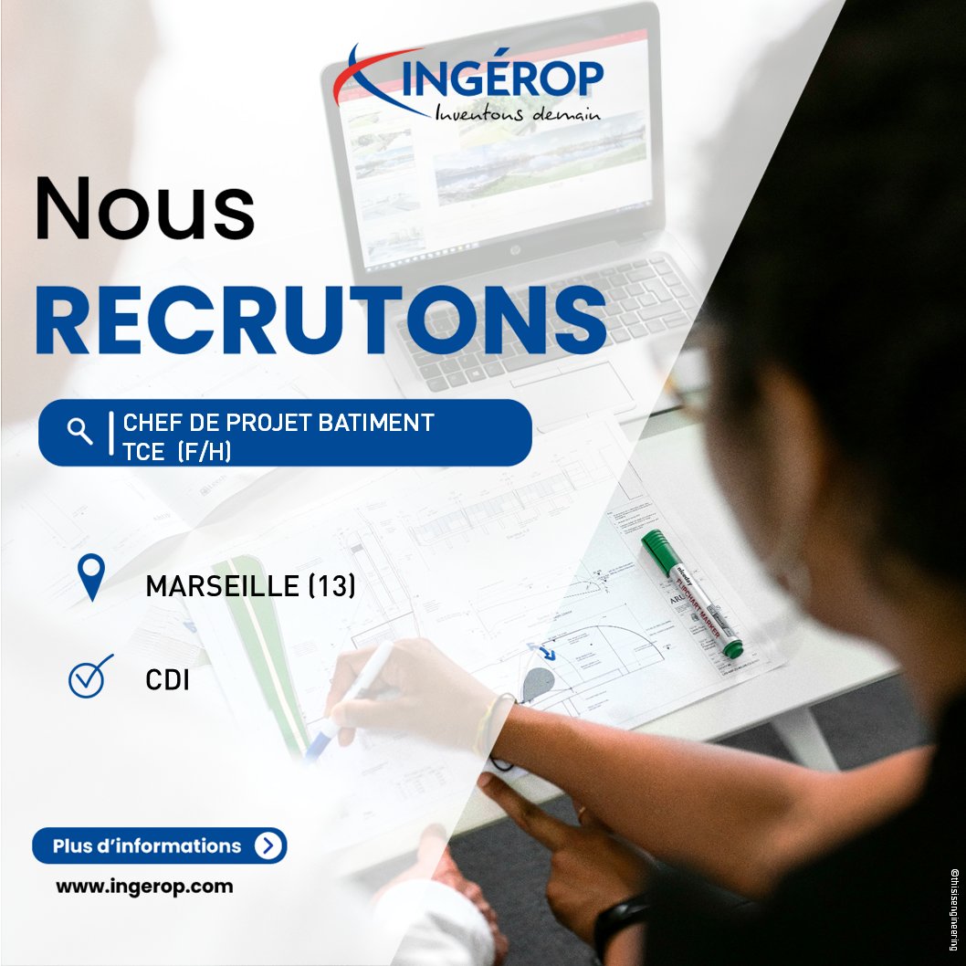 📢 Ingérop recrute pour son agence marseillaise un Chef de projets Bâtiment TCE (F/H)

Vous avez envie de tenter l'aventure Ingérop, cliquer sur le lien ci-dessous pour nous adresser votre candidature :
 smrtr.io/rvMWY

#MonMétierADeLImpact