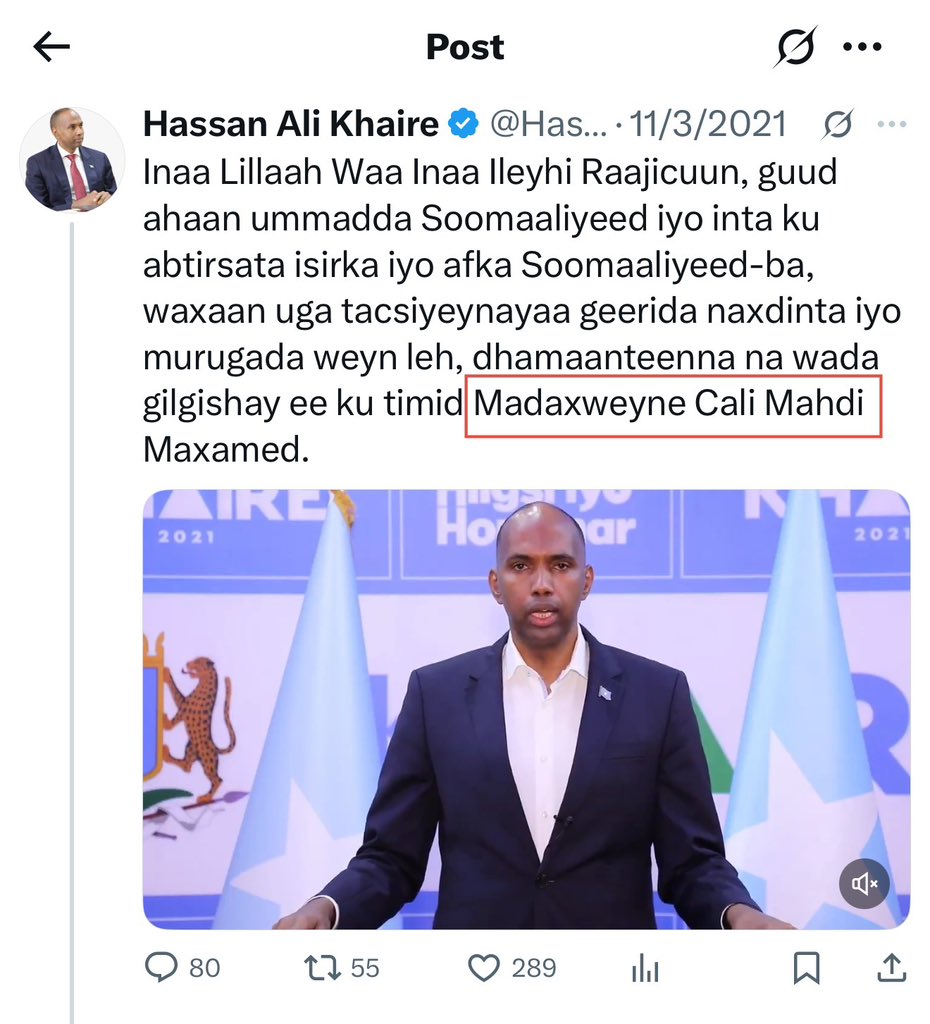 Somali_Lawyer's tweet photo. Ad hominem attack by @HassanAKhaire  fanboy who is still agitated by removal of his disloyal #clansman from N&amp;N admin. This is an archetypal attack and selective outrage. You didn’t condemn #Khaire who also sent his condolences to #USC and #SNM warlords Ali Mahdi and #Siilaanyo. https://t.co/46IgiayYHV