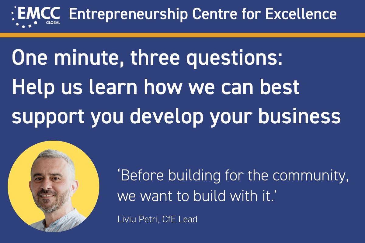 The EMCC Global Entrepreneurship Centre for Excellence wants to know how best to support you in your coaching or mentoring business:

👉 vist.ly/3n5kpw2

#EMCC #entrepreneurship #coaching #mentoring #futureofwork #community #CentreForExcellence