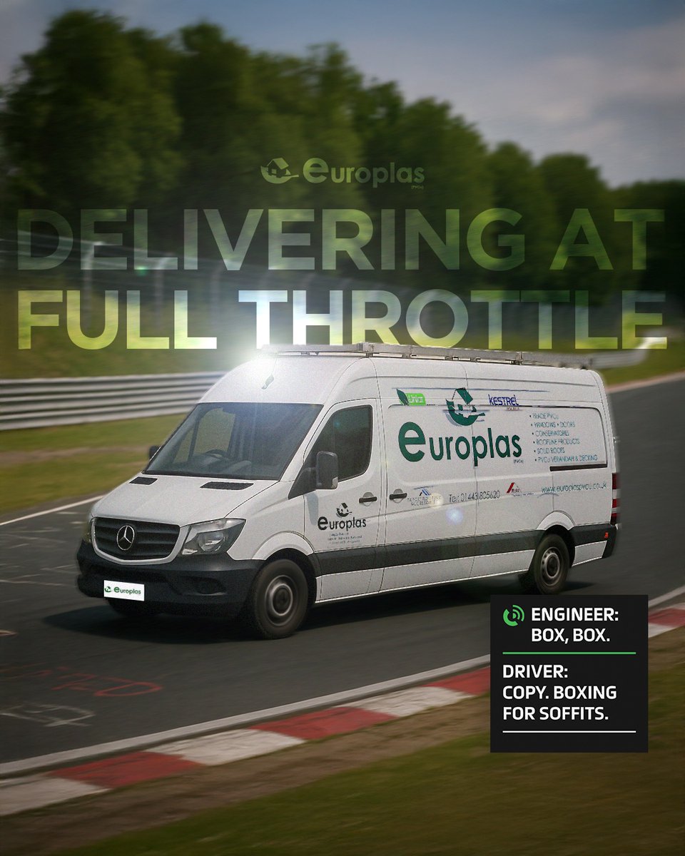 No, we’re not a race team.
We just deliver like one. 🏁🚚

Just a van full of windows and a driver who treats next-day delivery like it’s lights out and away we go.

#EuroplasOnTheMove #NextDayDelivery #FastDelivery #WindowsAndDoors #BuiltForTheTrade #UKTrade