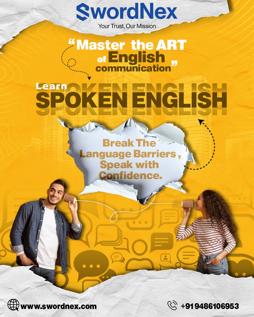 SwordNex's tweet image. "Break the Language Barriers, Speak with Confidence!!"
Join our Spoken English Course at SwordNex Technologies!
📍 Kumbakonam, Tamil Nadu.
📞+91 94861 06953
🌐swordnex.com
#englishspeaking #skills #spokenenglishclass #kumbakonam #tamilnadu #englishcourse #educational