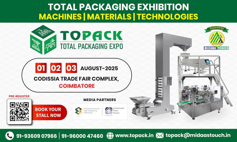 GoGlobalAwards's tweet image. TOPACK 2025 is where packaging innovation happens!
📅 Aug 1–3, Coimbatore
🌐 topack.in
#TOPACK2025 #PackagingExpo #B2BNetworking