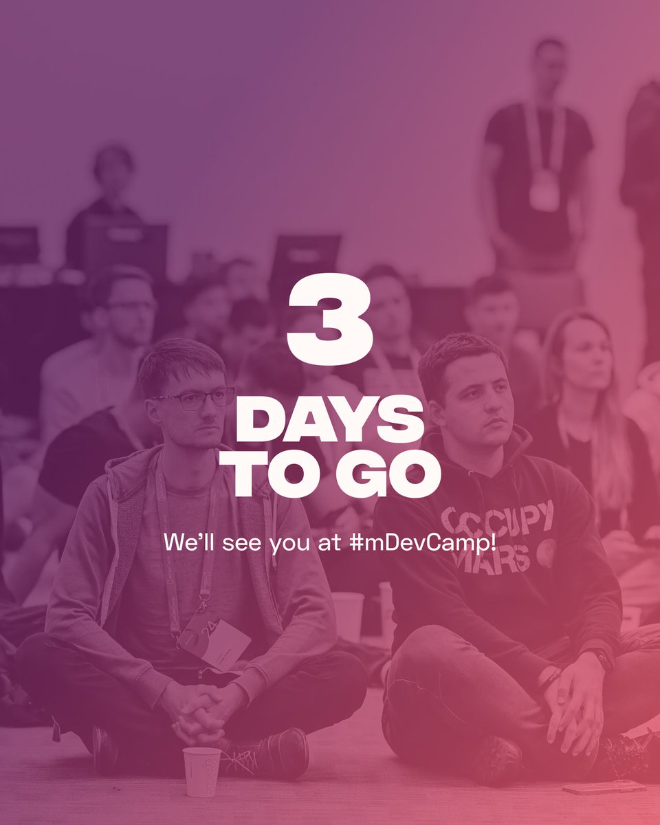📱 3 days left! We'll see you at #mDevCamp!

Have you downloaded the official mDevCamp app powered by Eventee yet? It's your conference superpower! Browse sessions by tags, use the interactive venue map, discover partner booth surprises (ice slushies!), join the social wall,