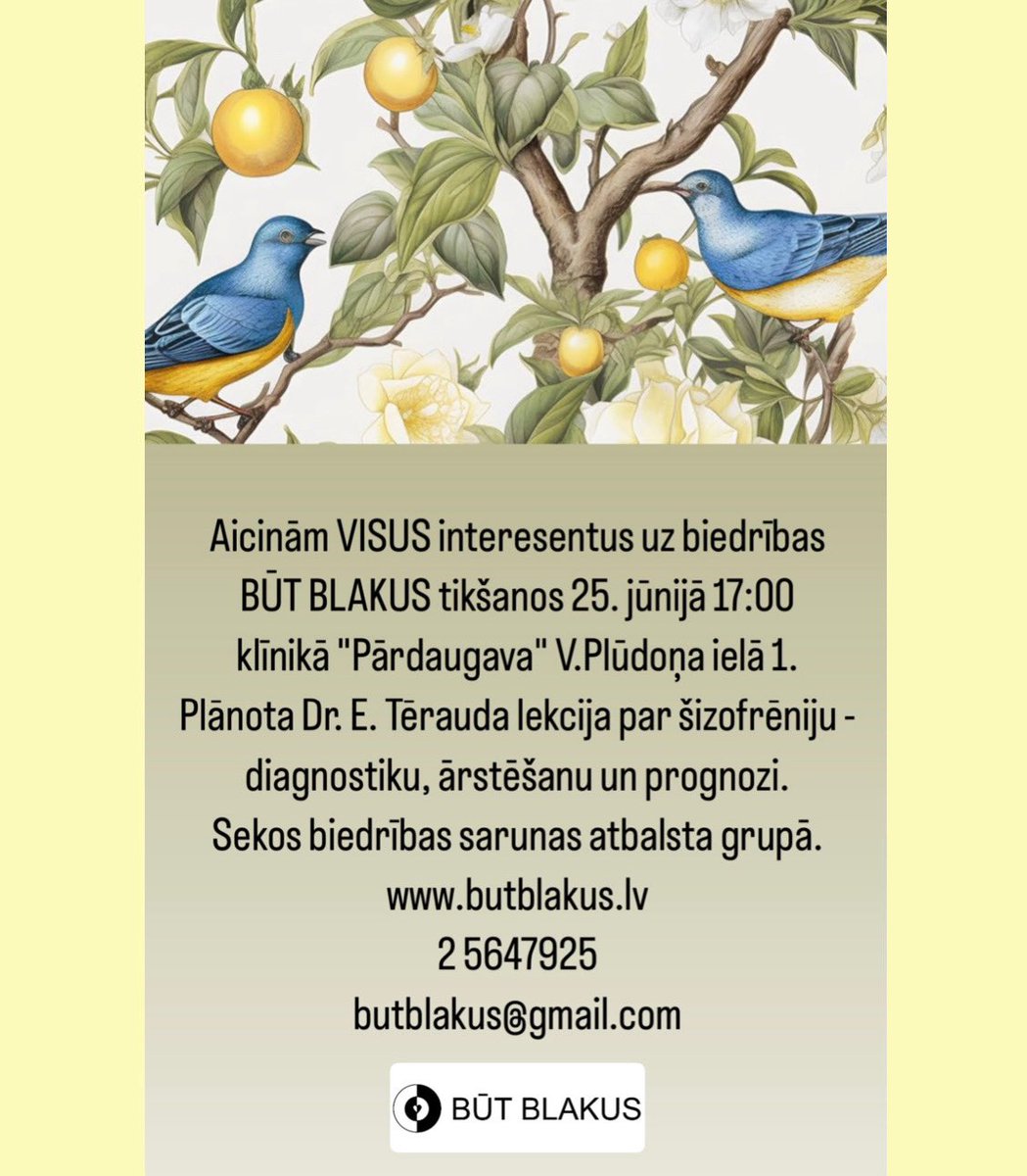 BŪT BLAKUS/Biedrība šizofrēnijas pacientu tuvajiem (@butblakus) on Twitter photo 