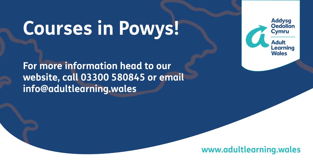 Click here to see our current courses available in Powys: ow.ly/BZo250TshT9

#adultlearningwales #wales #powys #adultcourses #adulteducation