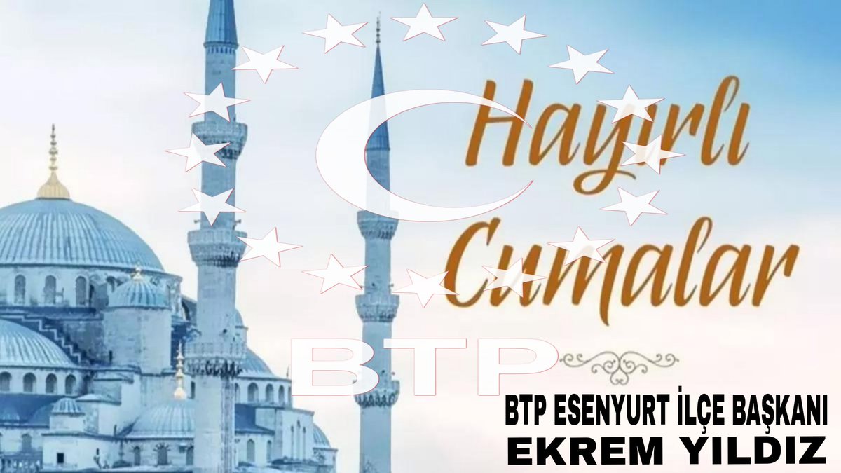 Tüm İslam Aleminin Mübarek Cuma Gününü Tebrik Ediyorum.
<a href="/huseyinbas_BTP/">Hüseyin Baş</a> <a href="/yksl_86/">Yüksel AKGÜL</a> <a href="/BTP_Parti/">Bağımsız Türkiye Partisi</a> <a href="/tvmeltem/">Meltem TV</a> <a href="/btp_esenyurt/">Bağımsız Türkiye Partisi Esenyurt İlçe Başkanlığı</a>