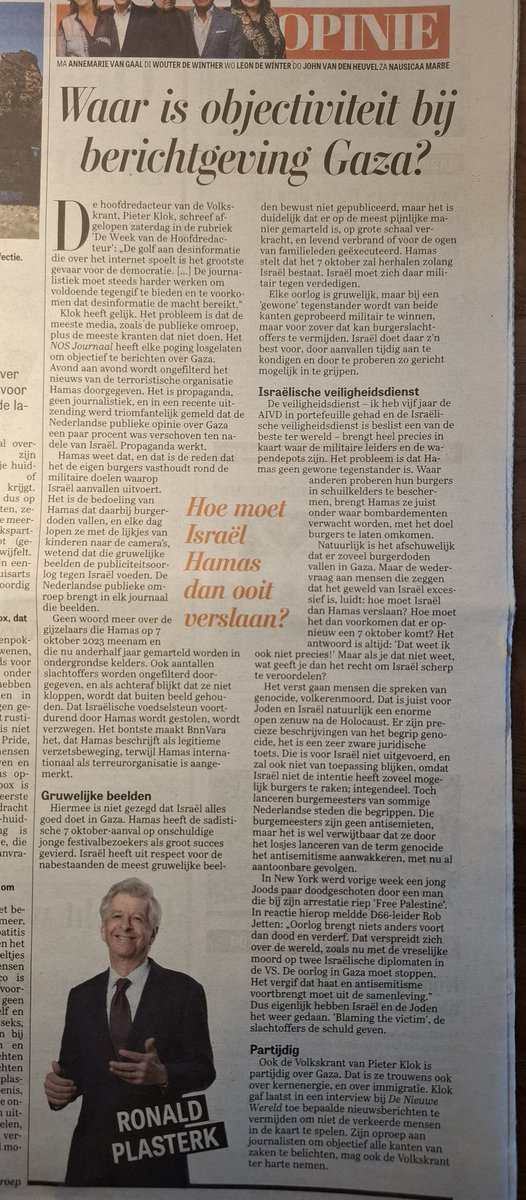 Heftige analyse van <a href="/RPlasterk/">Ronald Plasterk</a> over o.a. <a href="/NOS/">NOS</a> inzake de oorlog in <a href="/Israel/">Israel ישראל</a> .