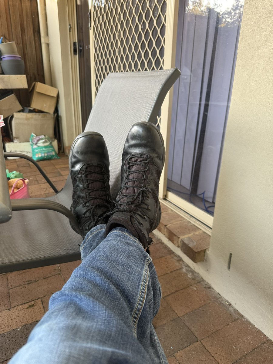 Just got home from work. Who is gonna take my boots off and give me a foot rub?