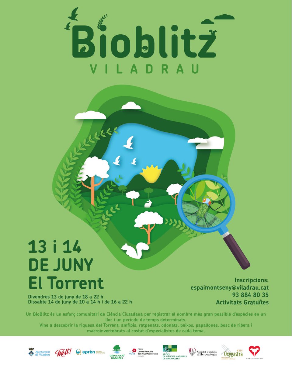 Programa de Seguiment de Ratpenats (@ratpenats_cat) on Twitter photo I seguim amb més activitats!! A Viladrau, el 14 de juny. Ens ajudeu a detectar el major nombre d'espècies de #ratpenats possibles per sumar-les al BioBlitz de Viladrau? No hi falteu! 👇
<a href="/assoc_habitats/">Associació Hàbitats</a> <a href="/montseny/">Parc Natural i Reserva de la Biosfera del Montseny</a> <a href="/baix_montseny/">NacióBaixMontseny</a> <a href="/TurMontseny/">Turisme Montseny</a> <a href="/csmontseny/">Salvaguarda Montseny</a> <a href="/IlpMontseny/">ILP Montseny</a> <a href="/MaratoMontseny/">Marató del Montseny</a> I seguim amb més activitats!! A Viladrau, el 14 de juny. Ens ajudeu a detectar el major nombre d'espècies de #ratpenats possibles per sumar-les al BioBlitz de Viladrau? No hi falteu! 👇
<a href="/assoc_habitats/">Associació Hàbitats</a> <a href="/montseny/">Parc Natural i Reserva de la Biosfera del Montseny</a> <a href="/baix_montseny/">NacióBaixMontseny</a> <a href="/TurMontseny/">Turisme Montseny</a> <a href="/csmontseny/">Salvaguarda Montseny</a> <a href="/IlpMontseny/">ILP Montseny</a> <a href="/MaratoMontseny/">Marató del Montseny</a>