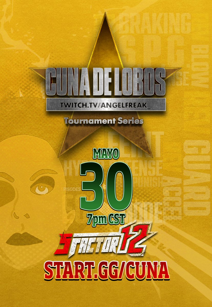 アンヘルフリク (@angelfreak_) on Twitter photo 🔥 CUNA DE LOBOS: 6 — TONIGHT! 🔥
Weekly Fatal Fury: City of the Wolves tourney for NA players 🇺🇸🇨🇦🇲🇽
🏆 Winner gets a PAID TRIP to MEXICO to compete at <a href="/sfactorgaming/">Smash Factor</a> Smash Factor 12 in Puebla!
✈️ Travel + tourney entry included (lodging and other expenses not covered) 🔥 CUNA DE LOBOS: 6 — TONIGHT! 🔥
Weekly Fatal Fury: City of the Wolves tourney for NA players 🇺🇸🇨🇦🇲🇽
🏆 Winner gets a PAID TRIP to MEXICO to compete at <a href="/sfactorgaming/">Smash Factor</a> Smash Factor 12 in Puebla!
✈️ Travel + tourney entry included (lodging and other expenses not covered)