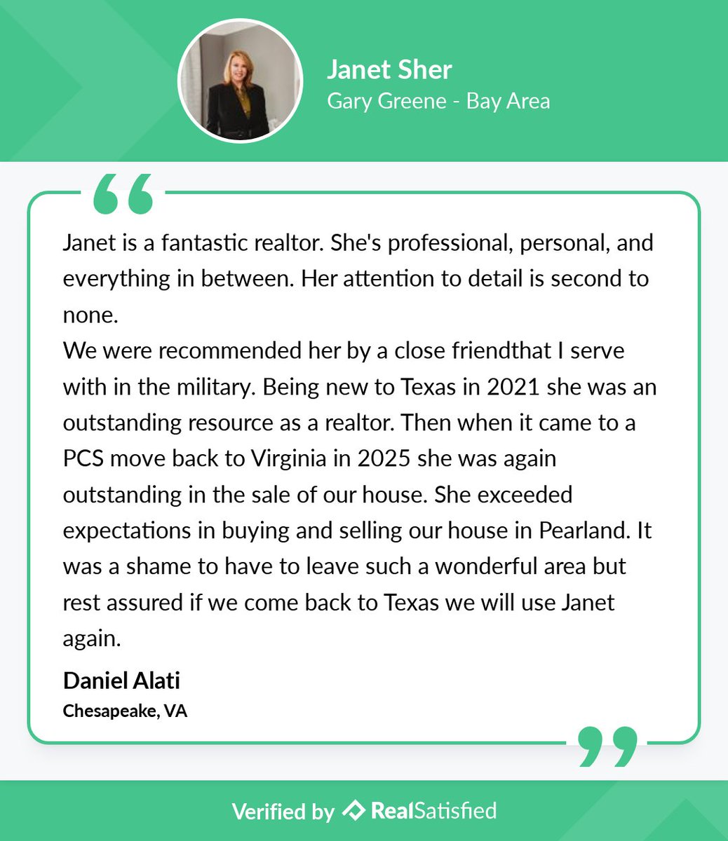 jalysher's tweet image. Well, this has certainly recharged my battery.It is such a pleasure getting to work with such a sweet family both in the purchase and sale of their home.  Clients like this are what make my job meaningful! realsatisfied.com/Janet-Sher via @realsatisfied