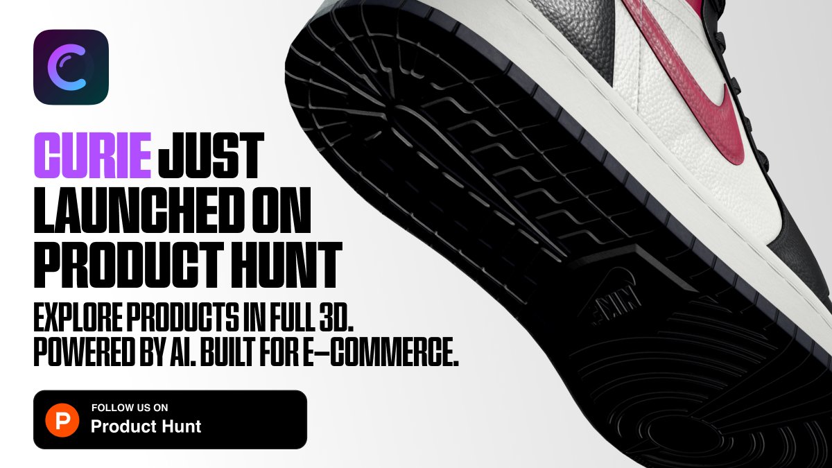 Curie (@curievision) on Twitter photo We’re live on <a href="/ProductHunt/">Product Hunt 😸</a> → bit.ly/curieshopph
Most product photos fall short
Curie.Shop helps marketplaces show their products in 3D — powered by AI, no scanning needed
#ecommerce #3D #retailtech #spatialintelligence #digitaltwins #computervision #physicalai We’re live on <a href="/ProductHunt/">Product Hunt 😸</a> → bit.ly/curieshopph
Most product photos fall short
Curie.Shop helps marketplaces show their products in 3D — powered by AI, no scanning needed
#ecommerce #3D #retailtech #spatialintelligence #digitaltwins #computervision #physicalai
