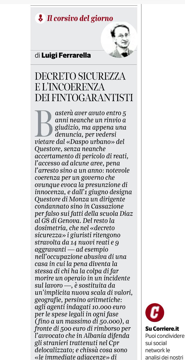 Sul Corriere di oggi. 
Da leggere.