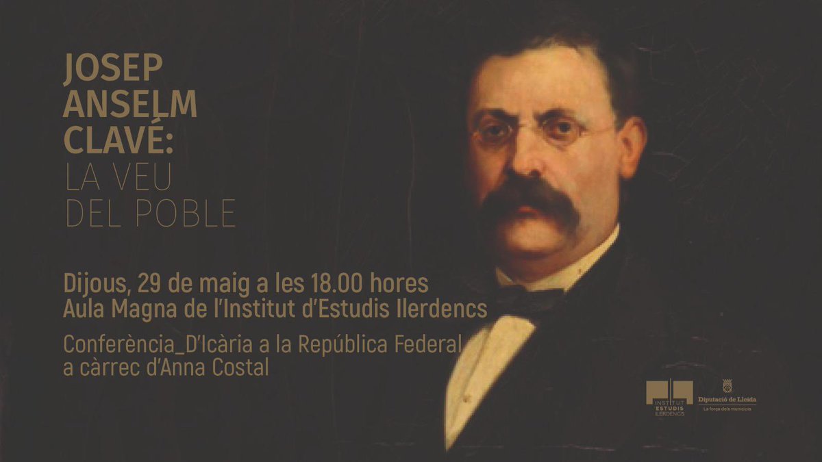 Anna Costal i Fornells (@costalfornells) on Twitter photo Ahir a l’<a href="/IEILleida/">INSTITUT D'ESTUDIS ILERDENCS</a> vaig tenir el goig de parlar de Josep Anselm Clavé en la segona conferència d’un cicle que culminarà amb un concert de <a href="/decanendi/">De Canendi Elegantia</a> al setembre i una exposició a l’octubre. Gràcies per l’organització i el convit! <a href="/anyclave/">Any Clavé</a> Ahir a l’<a href="/IEILleida/">INSTITUT D'ESTUDIS ILERDENCS</a> vaig tenir el goig de parlar de Josep Anselm Clavé en la segona conferència d’un cicle que culminarà amb un concert de <a href="/decanendi/">De Canendi Elegantia</a> al setembre i una exposició a l’octubre. Gràcies per l’organització i el convit! <a href="/anyclave/">Any Clavé</a>