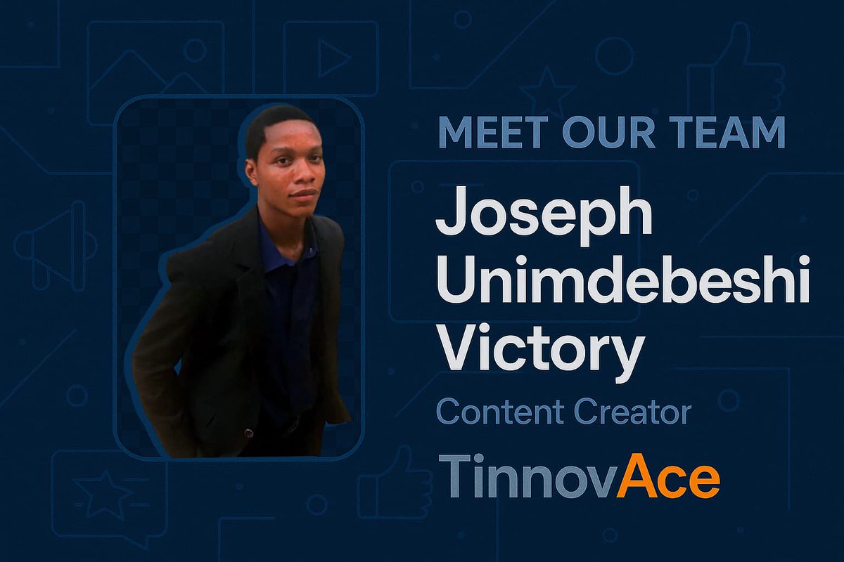 TinnovAce's tweet photo. Meet Joseph Unimdebeshi Victory, a Nigerian content creator, social media manager, and software developer under TinnovAce’s City News Centre.

He brings creativity and tech expertise to our digital platforms.

#TinnovAce — Shaping tomorrow, acing today. https://t.co/BrPBEx4DGu