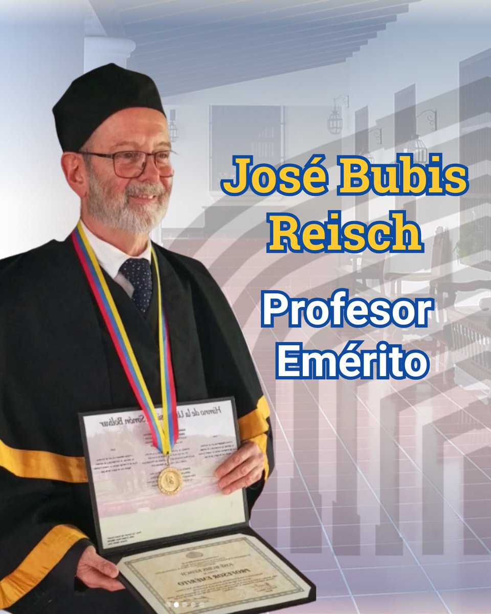 ULabUSB's tweet photo. En un acto solemne en el Paraninfo de la USB, el Dr. José Bubis Reisch, adscrito al Laboratorio B,  recibió el título de Profesor Emérito, la más alta distinción académica que otorga la universidad. Un homenaje a su trayectoria ejemplar como docente e investigador #ulabusb https://t.co/iCaTIxJYnf