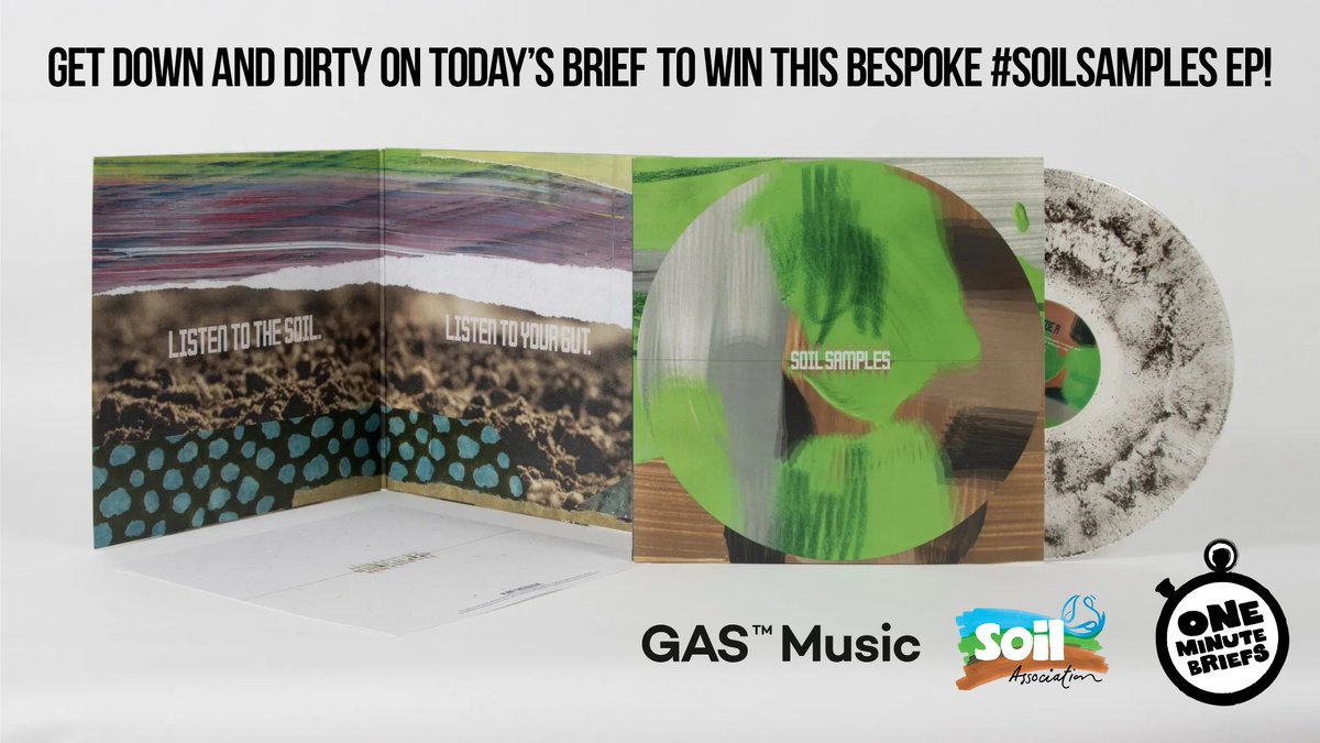 One Minute Briefs ⏱️ (@oneminutebriefs) on Twitter photo One Minute Brief of the Day:
Create posters that promote the @GasIsMusic #SoilSamples music album whilst highlighting the importance of how healthy soil leads to healthy food and healthy people…
<a href="/SoilAssociation/">Soil Association</a>
Full Brief: bankofcreativity.co.uk/blog/omb-soils…
PRIZE:
The winner will One Minute Brief of the Day:
Create posters that promote the @GasIsMusic #SoilSamples music album whilst highlighting the importance of how healthy soil leads to healthy food and healthy people…
<a href="/SoilAssociation/">Soil Association</a>
Full Brief: bankofcreativity.co.uk/blog/omb-soils…
PRIZE:
The winner will
