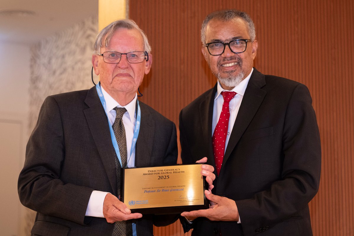 Rob Heyderman (@rheyderman) on Twitter photo In recognition of lifetime achievements in global health, <a href="/WHO/">World Health Organization (WHO)</a> Director-General Tedros Adhanom Ghebreyesus Award for Global Health given this year to Awa Marie Coll Seck & Brian Greenwood. BG's contribution to the control of Malaria, Meningitis, and Pneumonia, has been immense In recognition of lifetime achievements in global health, <a href="/WHO/">World Health Organization (WHO)</a> Director-General Tedros Adhanom Ghebreyesus Award for Global Health given this year to Awa Marie Coll Seck & Brian Greenwood. BG's contribution to the control of Malaria, Meningitis, and Pneumonia, has been immense