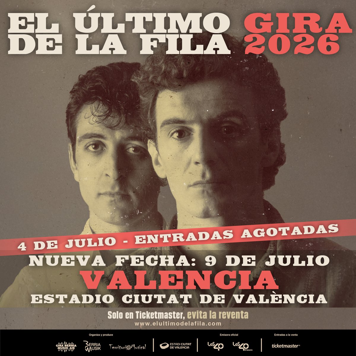 No nos sorprende que los fans valencianos hayan agotado en unas pocas horas la primera fecha de “El Último de la Fila” 🔥🔥

Si no has podido conseguir la tuya, hoy a las 10.00h⏰salen las entradas para la NUEVA FECHA el 9 julio de 2026.
🎫<a href="/ticketmasteres/">Ticketmaster España</a>