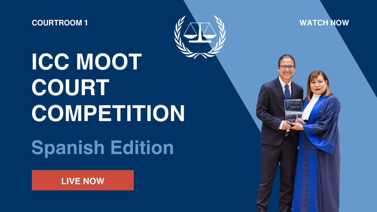 IntlCrimCourt's tweet image. 🎥 Live now: Teams from @UBAonline, @UNALOficial &amp;amp; @Udelaruy are competing in the final round of the #ICC Moot Court Competition in Spanish.

➡️ #ICC website: icc-cpi.int/streaming-all-… (Courtroom 1)
➡️ Facebook: facebook.com/InternationalC…
 
#KnowledgeAsPower