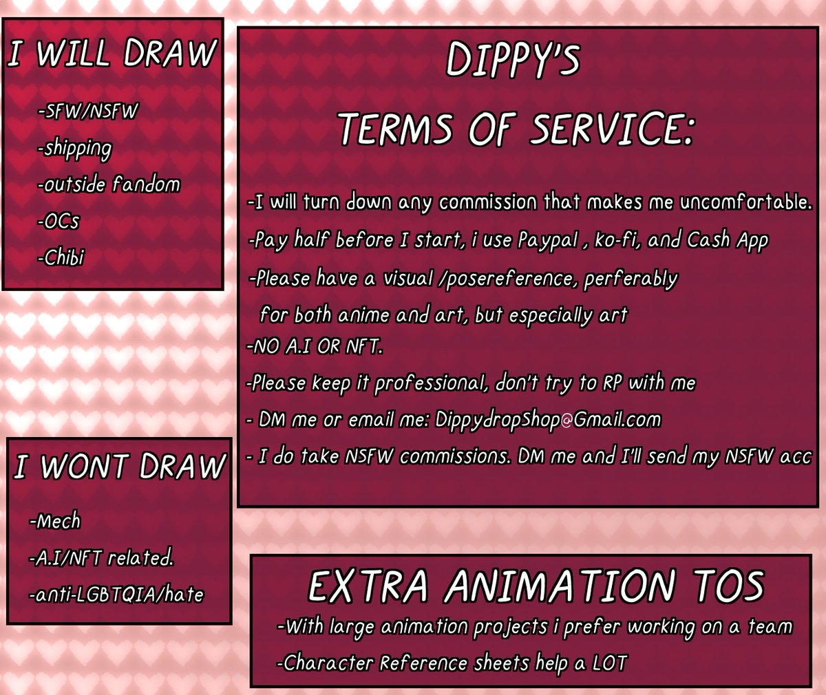 Dipydots's tweet image. Since I've been asked a few times and I really need money for a new tablet (my current one is breaking...)
💙COMMISSION OPEN💙
Art and Animation
here's my SFW commission sheet and animation reel ^^
NSFW coms are open too, just Dm me for that sheet.
#maxley, tmnt, ocxcanon, ect