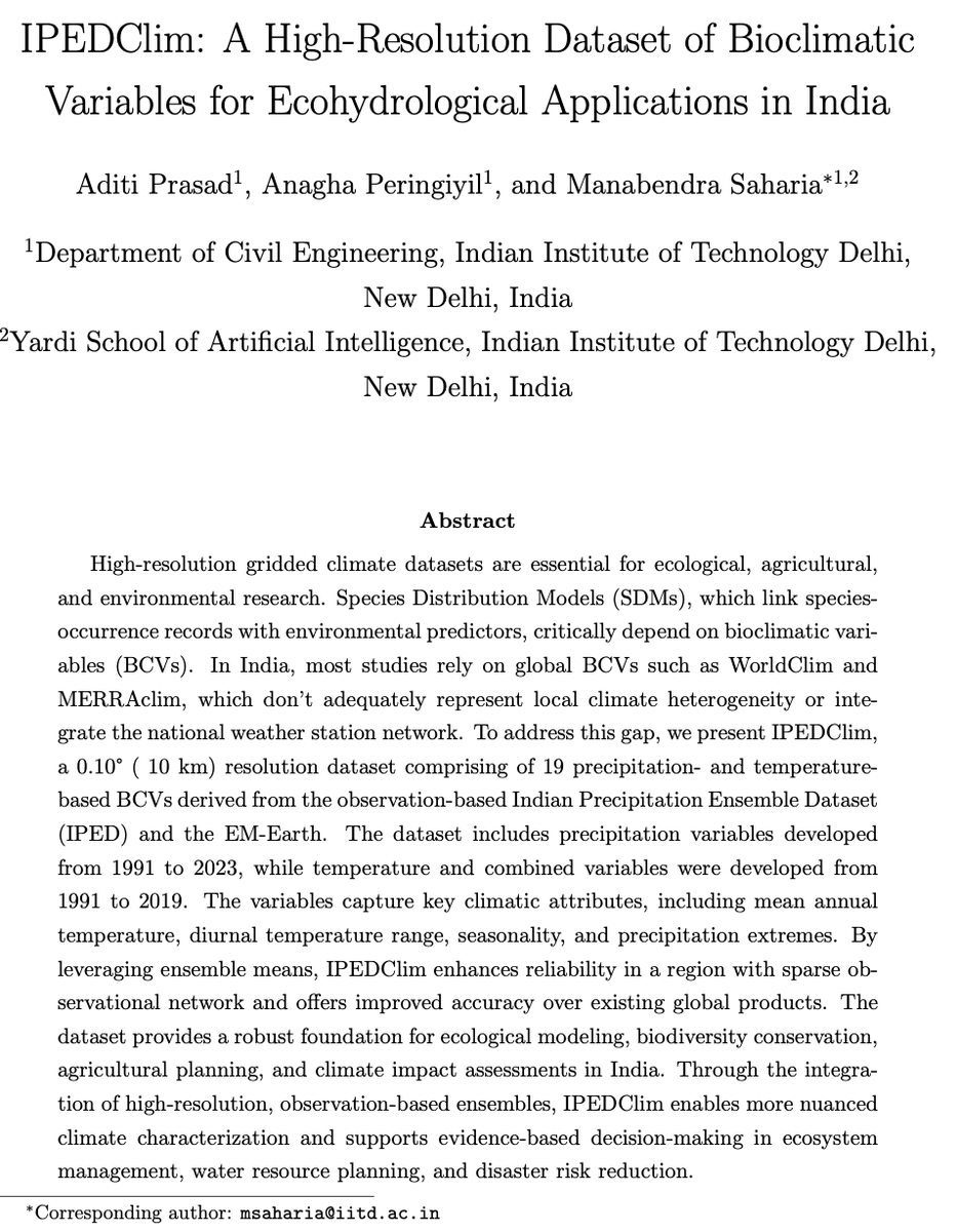 Led by our undergraduate researcher Aditi Prasad,  the paper is now submitted for review to a journal before she graduates  from IIT Delhi. Very proud of the excellent work done as a part of her B.Tech. project. With able support of our PhD scholar Anagha P. 

💽