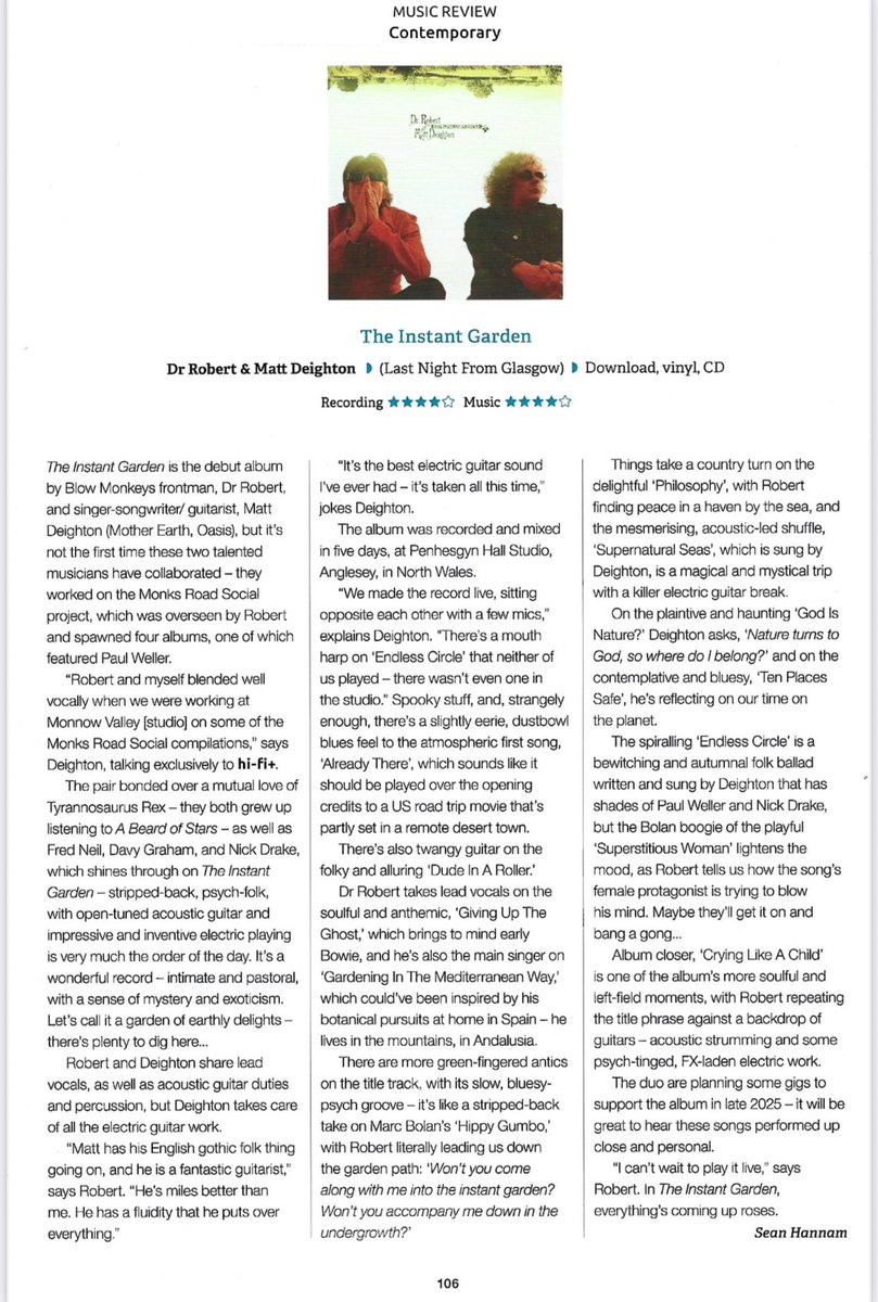seanhannam (@seanhannam) on Twitter photo I reviewed the great new Dr Robert and Matt Deighton album, The Instant Garden - out now on <a href="/LNFGlasgow/">LastNightFromGlasgow</a> - for the June issue of <a href="/hifiplusmag/">hi-fi+ Global</a> - really looking forward to hearing these songs played live later this year. I reviewed the great new Dr Robert and Matt Deighton album, The Instant Garden - out now on <a href="/LNFGlasgow/">LastNightFromGlasgow</a> - for the June issue of <a href="/hifiplusmag/">hi-fi+ Global</a> - really looking forward to hearing these songs played live later this year.